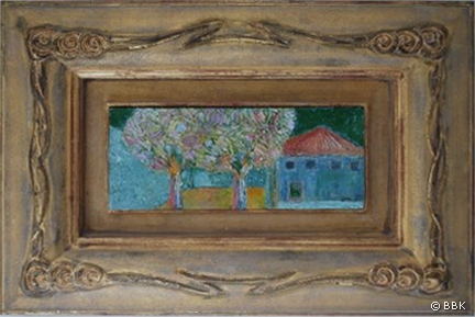 schilderij_huisje provence.JPG - Huisje in de Provence, 28x12 cm
